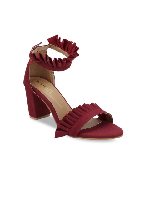 

SCENTRA Women Maroon Solid Block Heels