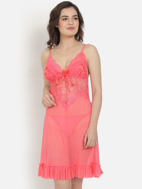 

Ms.Lingies Peach-Coloured Solid Baby Doll MS1209411