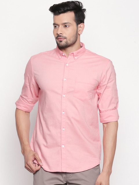 

BYFORD by Pantaloons Men Red Slim Fit Solid Casual Shirt