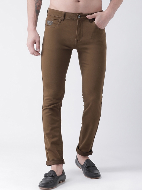 

Rex Straut Jeans Men Brown Slim Fit Mid-Rise Clean Look Stretchable Jeans
