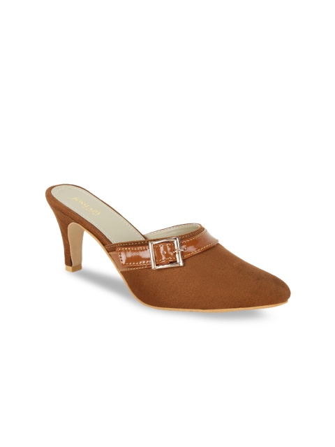 

SCENTRA Women Tan Brown Solid Kitten Heels