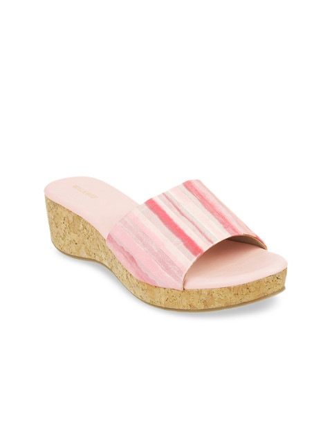 

WALKWAY Women Pink & White Striped Sandals