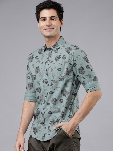 

Ecko Unltd Men Green & Grey Slim Fit Printed Casual Shirt