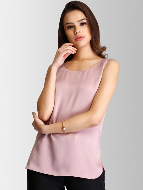 

FableStreet Women Pink Solid A-Line Top