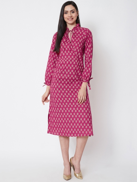 

Nun Women Pink Printed A-Line Dress