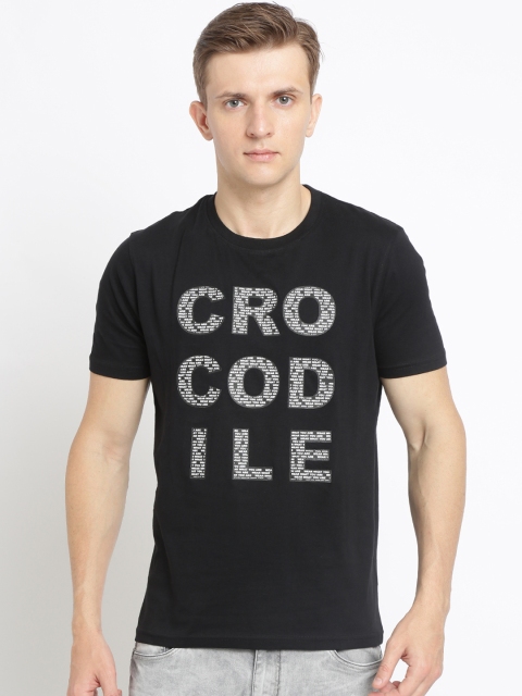 

Crocodile Men Black Printed Slim Fit Round Neck T-shirt