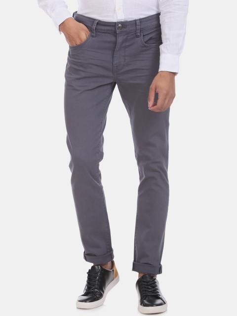 

U.S. Polo Assn. Denim Co. Men Grey Slim Fit Mid-Rise Clean Look Stretchable Jeans