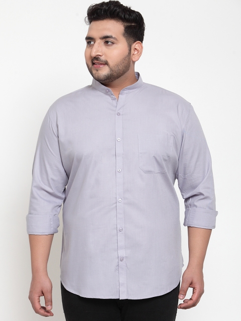 

plusS Men Blue Regular Fit Solid Casual Shirt