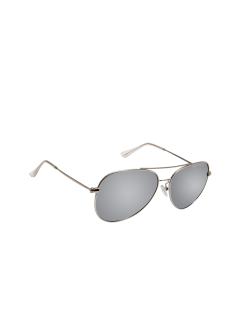 

David Blake Unisex Polarised and UV Protected Aviator Sunglasses NSGDB1885, Silver