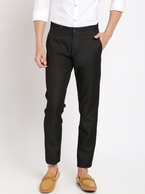 

Crocodile Men Black Smart Slim Fit Solid Regular Trousers