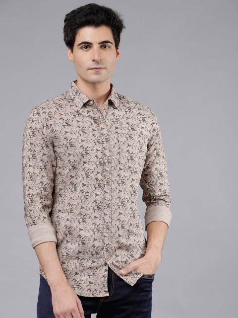 

Ecko Unltd Men Beige & Grey Slim Fit Printed Casual Shirt