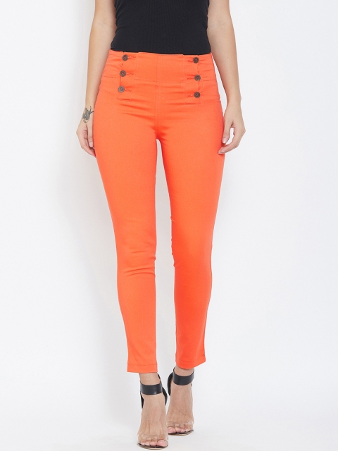 

Rider Republic Women Orange Slim Fit Solid Anti Fit Trousers