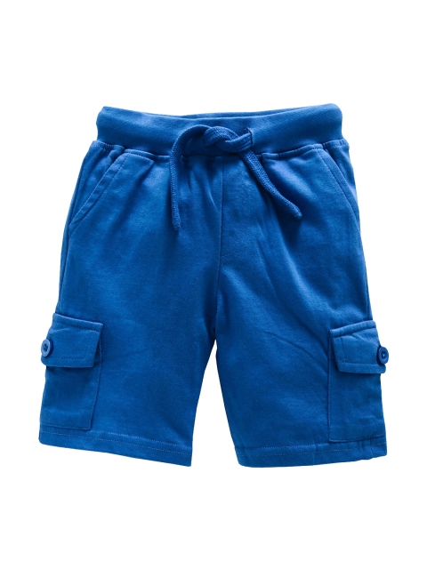

KiddoPanti Boys Blue Solid Regular Fit Cargo Shorts