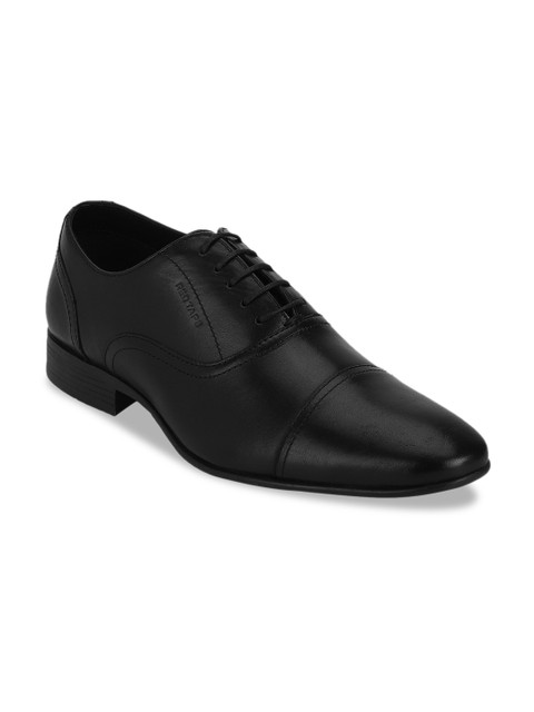 

Red Tape Men Black Solid Leather Formal Oxfords