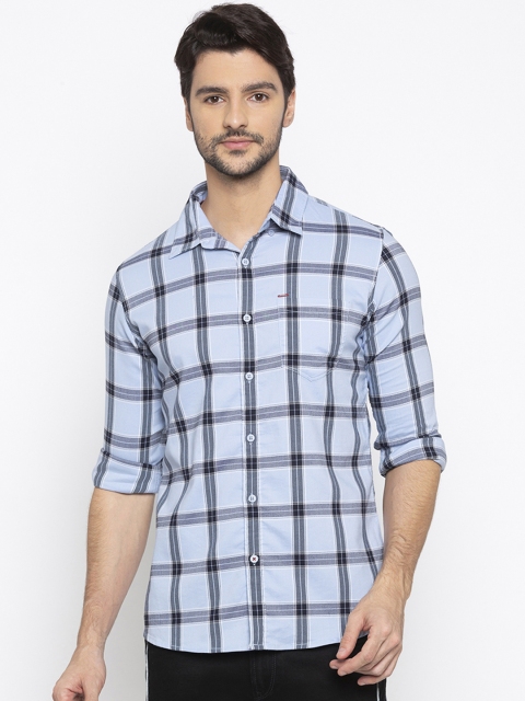 

SPYKAR Men Blue Slim Fit Checked Casual Shirt