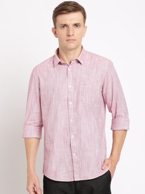 

Crocodile Men Pink Classic Slim Fit Self Design Casual Shirt