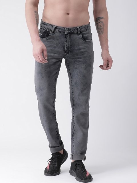 

Rex Straut Jeans Men Grey Tapered Fit Mid-Rise Clean Look Stretchable Jeans