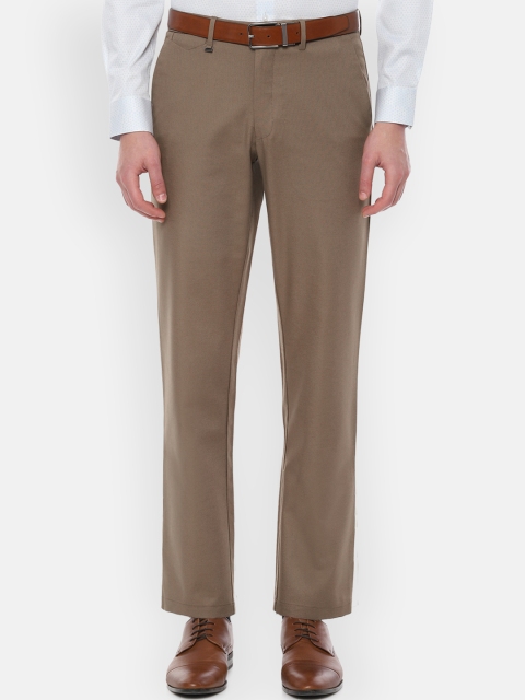 

Van Heusen Men Khaki Regular Fit Solid Regular Trousers