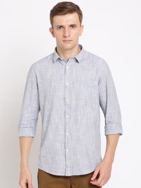 

Crocodile Men Blue Classic Slim Fit Solid Casual Shirt