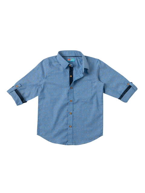 

Kid Studio Boys Blue Comfort Regular Fit Printed Casual Shirt