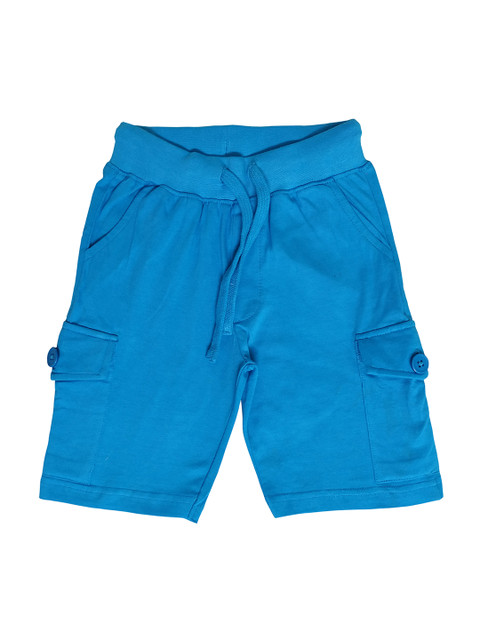 

KiddoPanti Boys Blue Solid Regular Fit Cargo Shorts