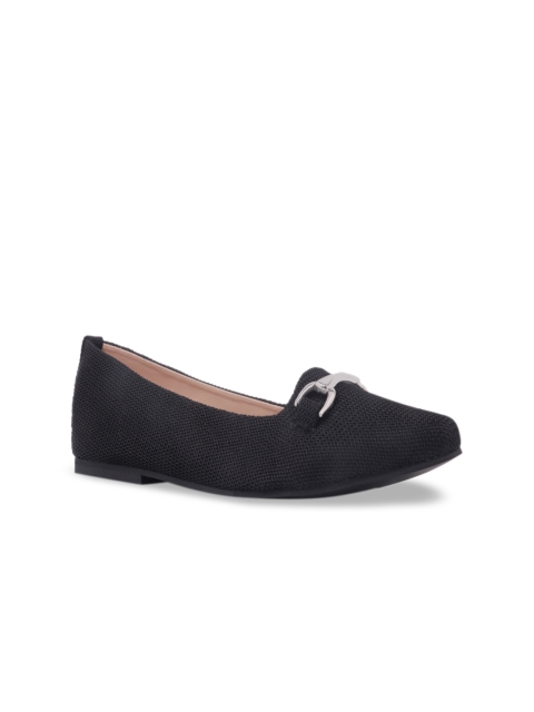 

TRENDS & TRADES Women Black Textured Mesh Ballerinas