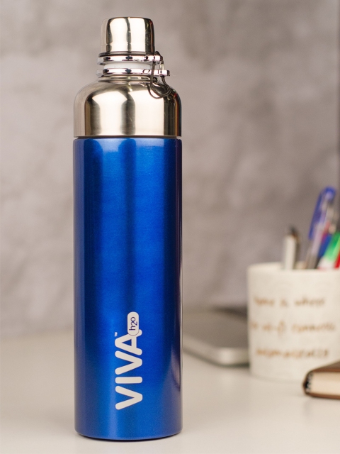 

VIVA h2o Unisex Blue & Silver-Toned Double Wall Stainless Steel Vacuum Insulated Water Bottle