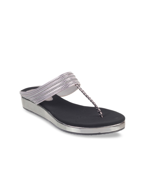 

WALKWAY Women Grey Solid Comfort Heels