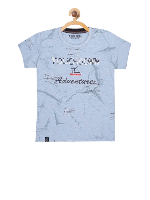 

Monte Carlo Boys Blue Printed Round Neck T-shirt