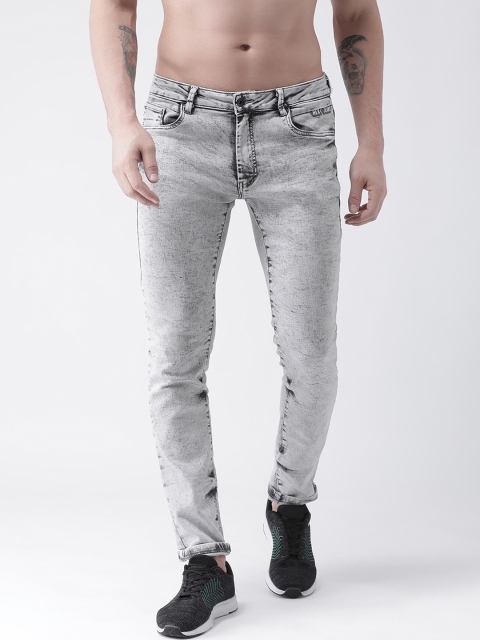 

Rex Straut Jeans Men Grey Tapered Fit Mid-Rise Clean Look Stretchable Jeans