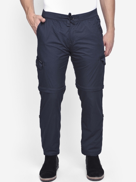 

beevee Men Navy Blue Regular Fit Solid Detachable Cargos