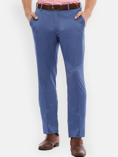 

Van Heusen Men Blue Slim Fit Solid Formal Trousers