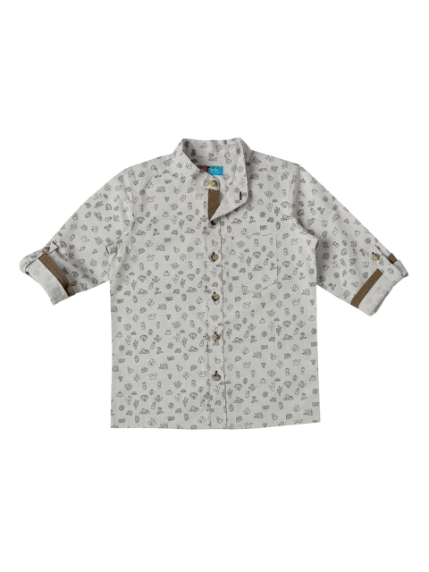 

Kid Studio Boys Beige & Black Regular Fit Printed Casual Shirt