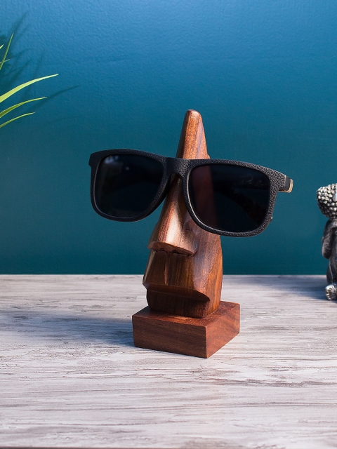 

WISHTANK Brown Handmade Nose Shaped Spectacle Specs Eyeglass Holder Stand Showpiece