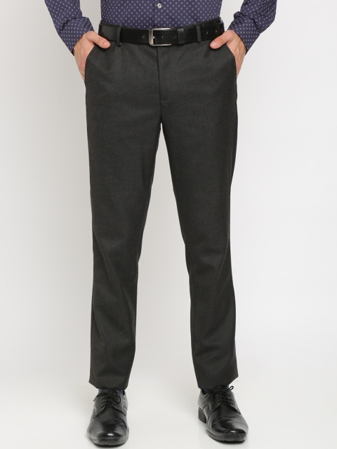 

Crocodile Men Black Smart Slim Fit Solid Regular Trousers