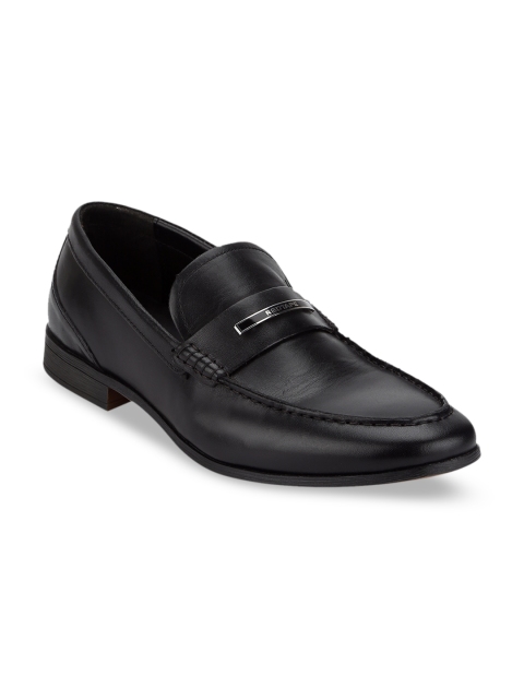 

Red Tape Men Black Solid Leather Formal Loafers