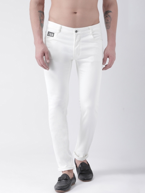 

Rex Straut Jeans Men White Slim Fit Mid-Rise Clean Look Stretchable Jeans