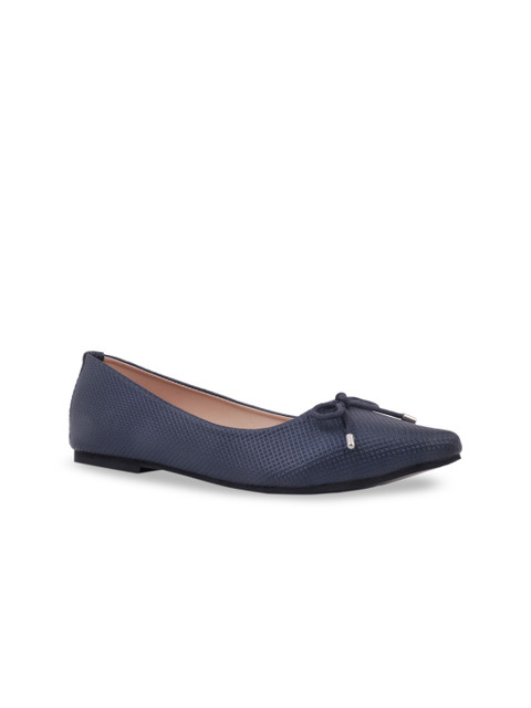 

TRENDS & TRADES Women Navy Blue Textured Ballerinas