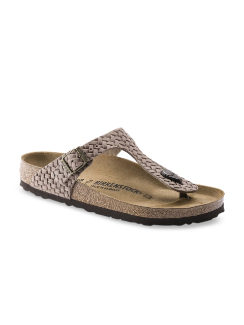 

Birkenstock Women Pink Gizeh Embossed Oiled Leather T-Strap Regular Width Flats