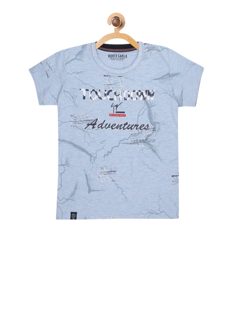 

Monte Carlo Boys Blue Printed Round Neck T-shirt
