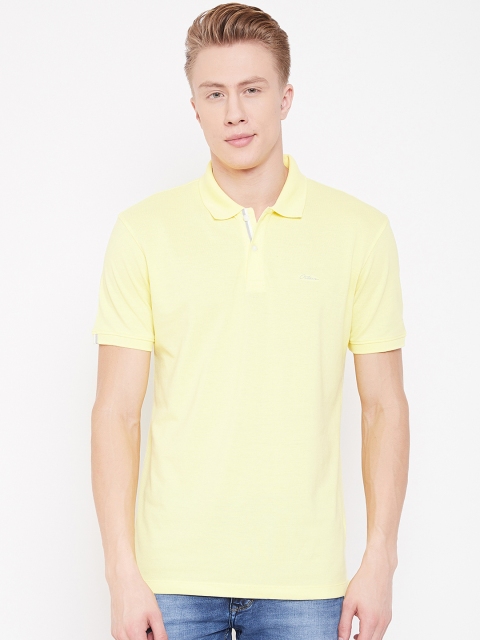 

Octave Men Yellow Solid Polo Collar T-shirt