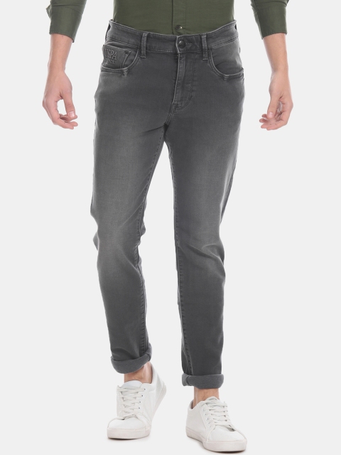 

U.S. Polo Assn. Denim Co. Men Grey Slim Fit Mid-Rise Clean Look Stretchable Jeans