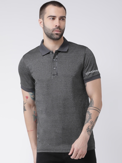 

Rex Straut Jeans Men Grey Solid Polo Collar T-shirt