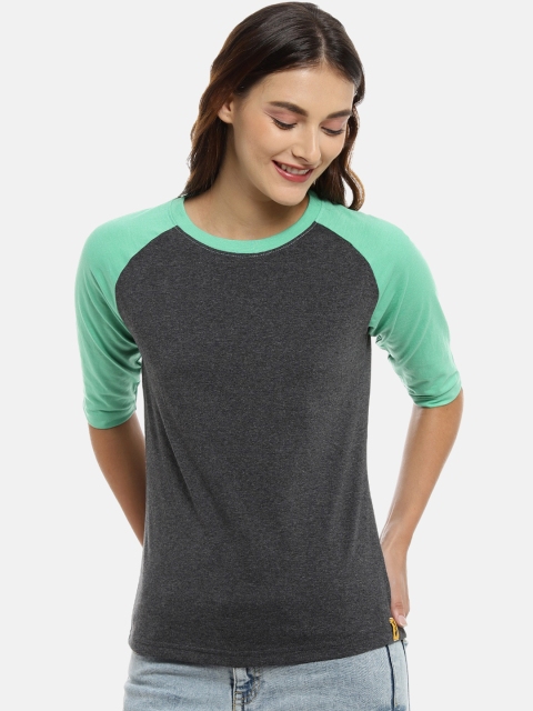

Campus Sutra Women Grey Solid Top