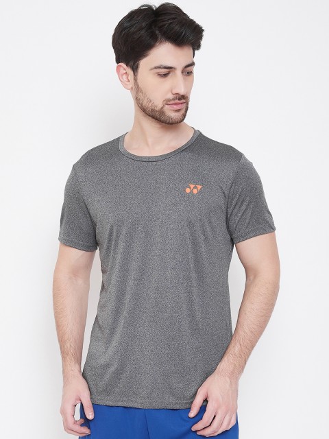 

YONEX Men Black Printed Round Neck T-shirt
