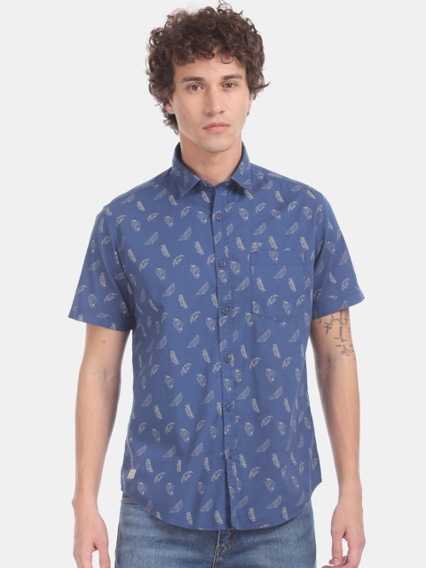 

Ed Hardy Men Blue Regular Fit Printed Casual Shirt