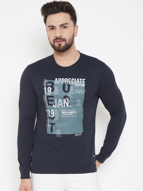 

Plagg Men Navy Blue Printed Sweatshirt