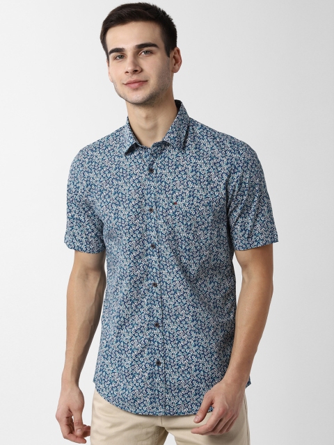

Peter England Casuals Men Blue & White Slim Fit Printed Casual Shirt