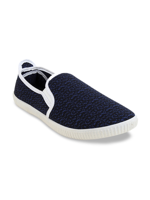 

SCENTRA Men Navy Blue Woven Design Slip-On Sneakers