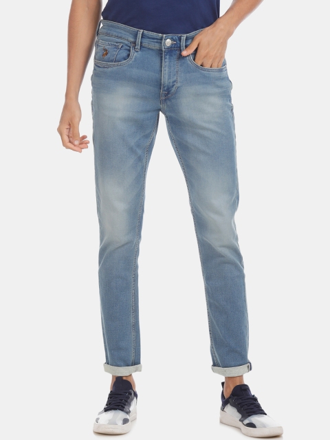 

U.S. Polo Assn. Denim Co. Men Blue Slim Fit Mid-Rise Clean Look Stretchable Jeans